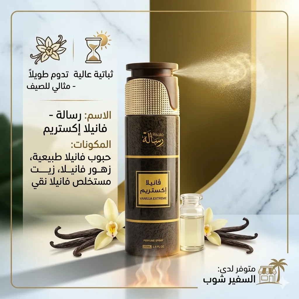 معطر جسم رساله - برائحة فانيلا اكستريم Risala Vanilla